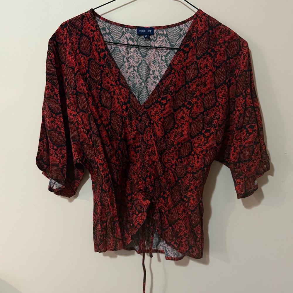 Blue Life Animal Print Top